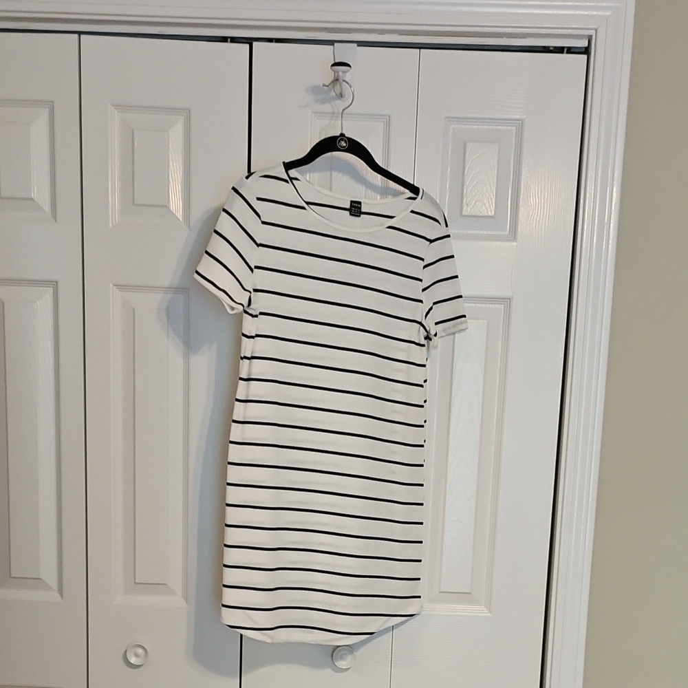 SHEIN Black and White Sheath Midi Dress